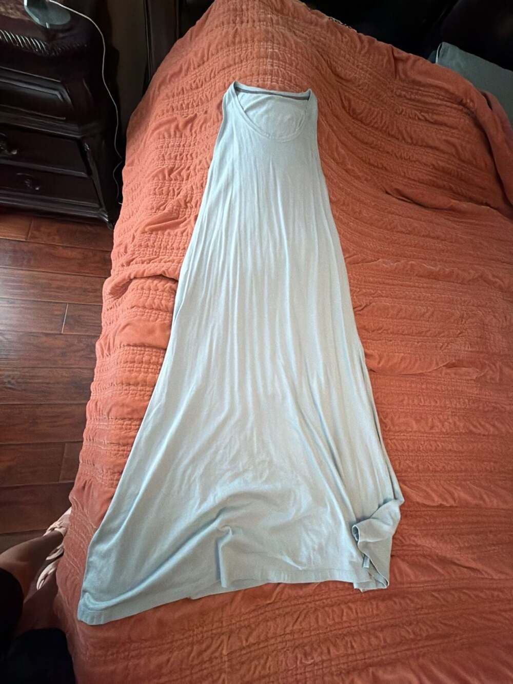 Free Fly Bamboo Maxi Dress Size L Light Blue Tank Dress